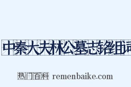 中秦大夫林公墓志铭组词是什么意思的图片